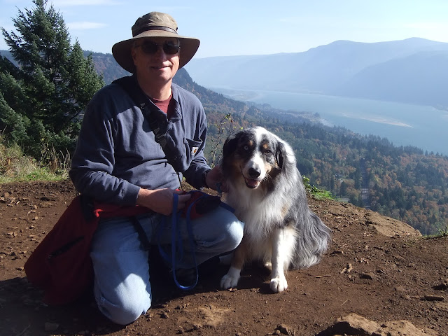 Steve and Hobie at one of the vista points on the Cape Horn trail - Oct 15, 2013