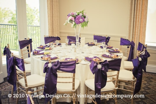 purple wedding table decorations