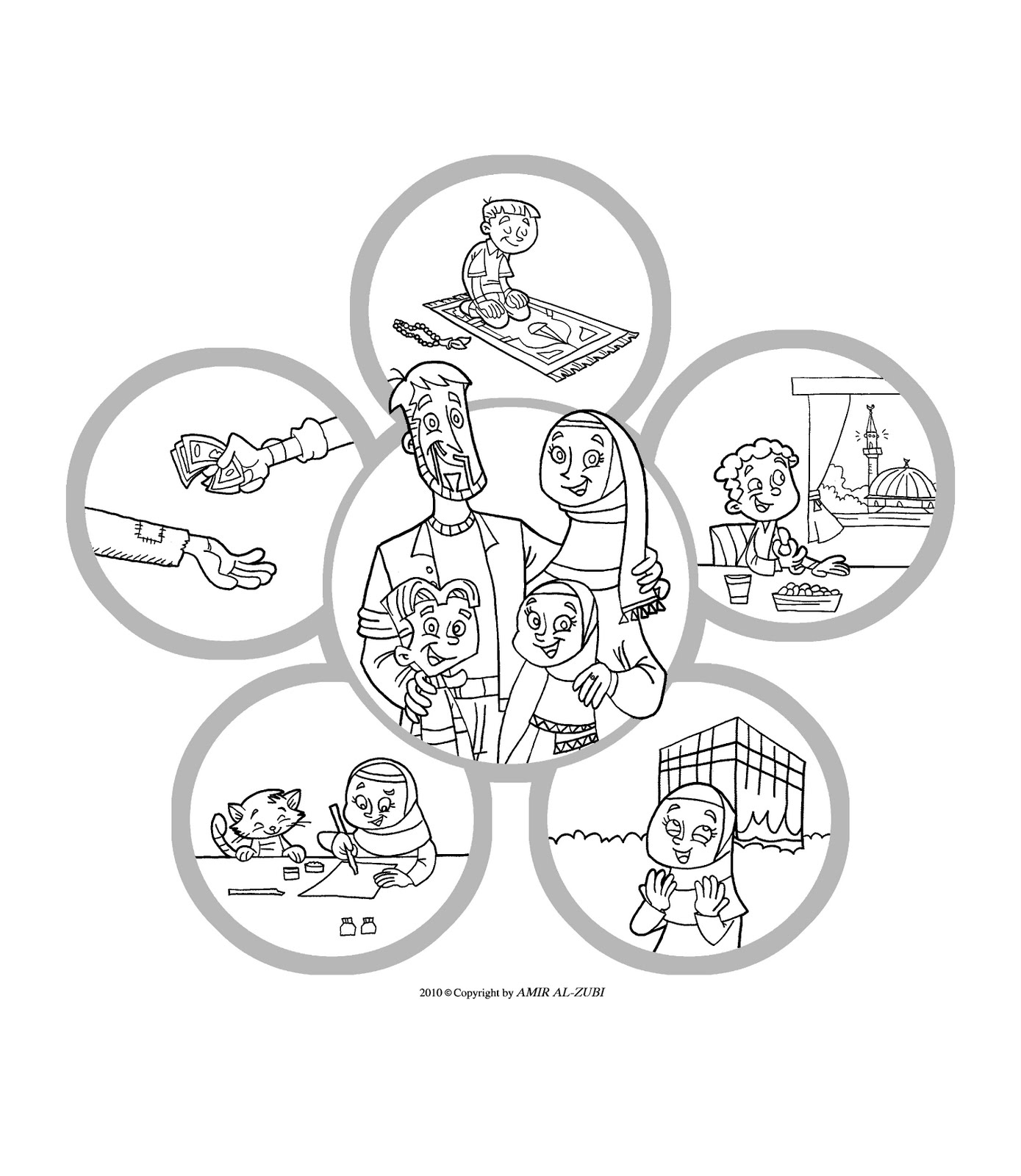 Children Praying Coloring Page