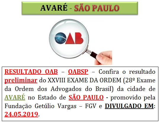 Resultado Oab Xxviii 2 Fase Avare Sao Paulo Oab Sp