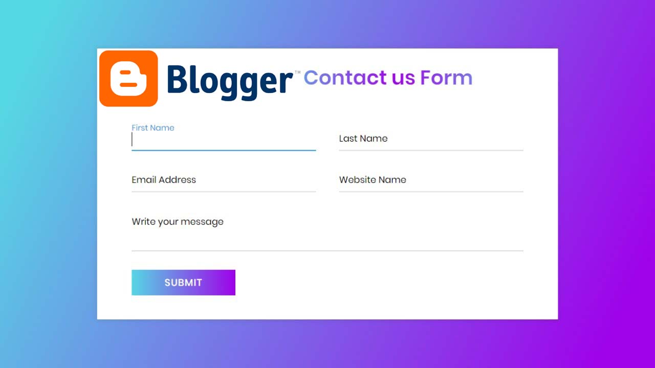 Blogger Contact us form