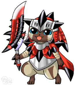 プラムのアトリエ モンスターハンター ポータブル 2nd G Mhp2g アイルー レウス装備ver ミニキャラ ちびキャラ イラスト