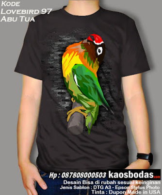 Supplier kaos burung kicau mania, Lovebird, Murai, Kenari, Pleci, Cucak Ijo, Kacer, Untuk Team dan pribadi. Desain Keren, Lucu, Unik, 3D, BERGARANSI