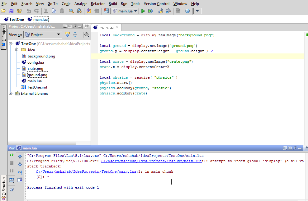 Using Intellij Ide And Lua Programming Language To Make Corona Applications Stack Overflow Using Intellij Ide And Lua Programming