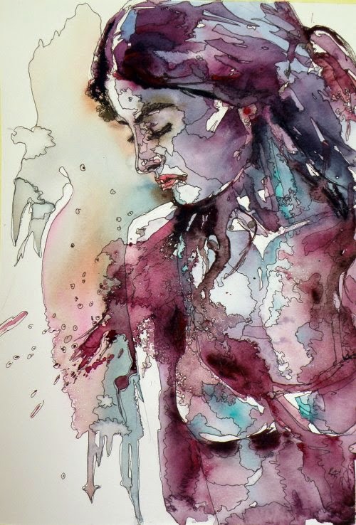 Anna Brigitta Kovács deviantart pinturas aquarelas mulheres cores