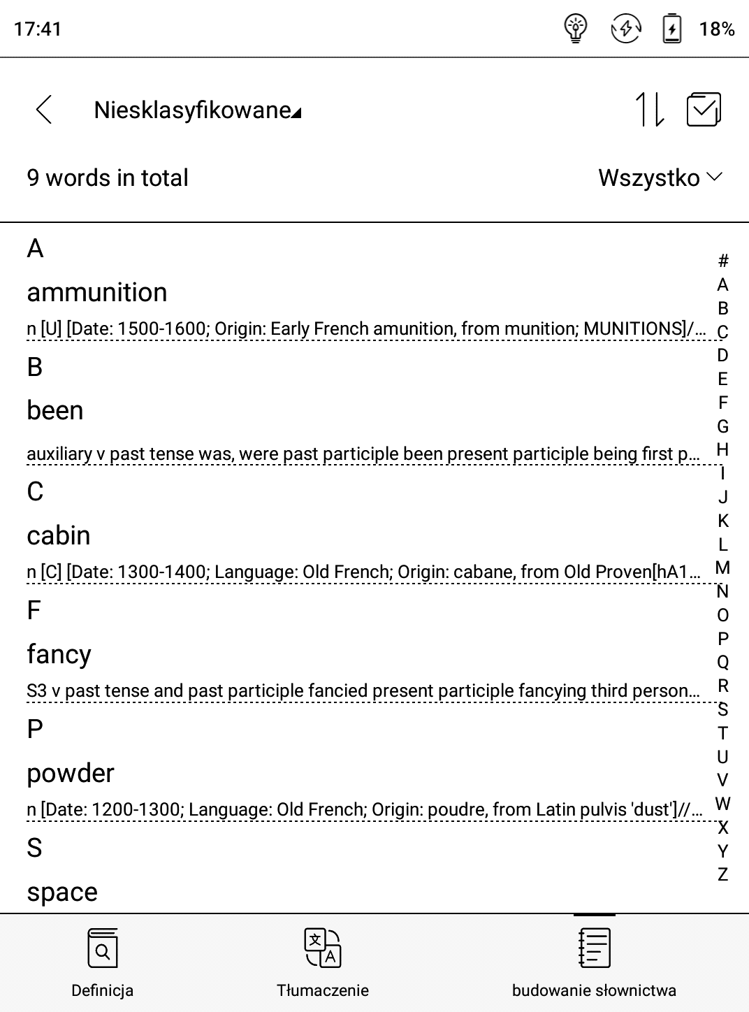 Czytnik Onyx Boox Poke 3 – zeszyt ze słówkami