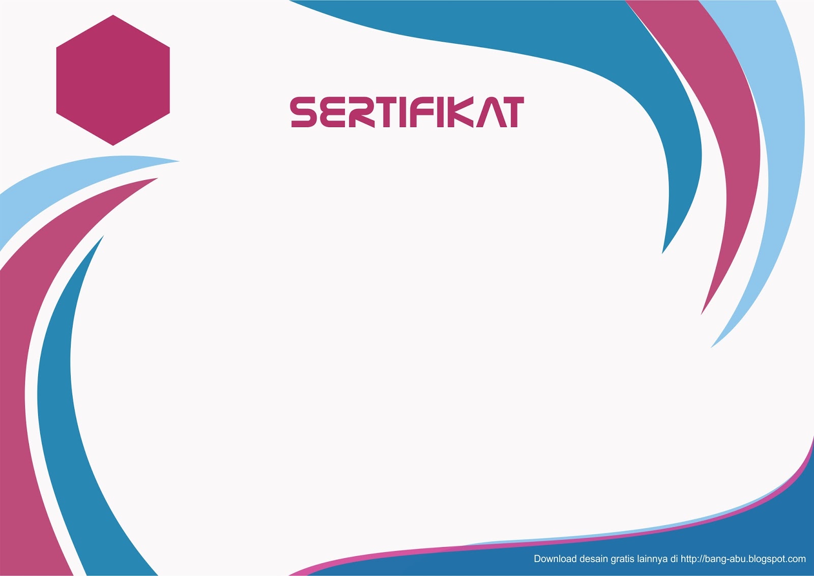 Background Sertifikat Kosong Magenta Blue - BANG ABU MUSIC