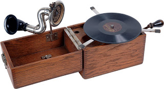 early 19c portable gramophone