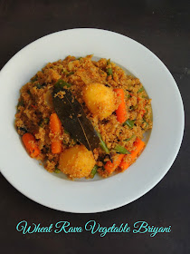 Vegetable broken wheat biriyani