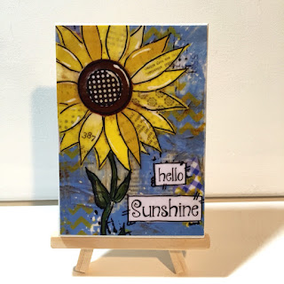 flower mixed media, hello sunshine