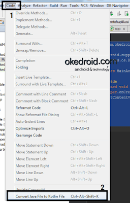 Code > Convert Java File to Kotlin File Android Studio