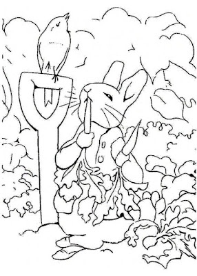 Mewarnai Gambar Sketsa Kelinci Makan Wortel Warna Hitam Putih Bagus untuk Diwarnai Anak TK atau SD_Rabbit eating carrots coloring pages for kids_ Los conejos de la imagen comían zanahorias