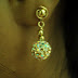 SOLID BEAUTIFUL REAL 10K YELLOW GOLD DANGLE 1 INCHES WITH SPARKLING STONE