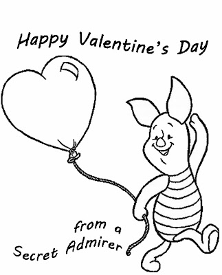 Disney Valentines  Coloring Pages on Valentine S Day Is Just Around The Corner Here Is Piglet With A Heart