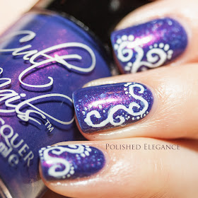 Cult Nails - Flushed and Cirque - Galinda sandwich nail art nail polish freehand swirls