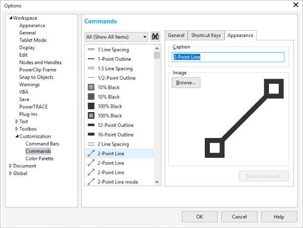 Review CorelDRAW 2018 - Customize Icon