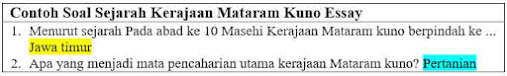 25 Contoh Soal Kerajaan Mataram Kuno Essay dan Jawabannya