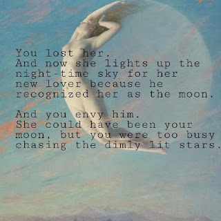 "You lost her... (to) dimly lit stars." Credit unknown.