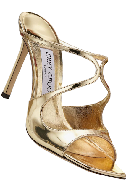 ♦Jimmy Choo gold liquid metal Anise leather mules #jimmychoo #shoes #gold #brilliantluxury