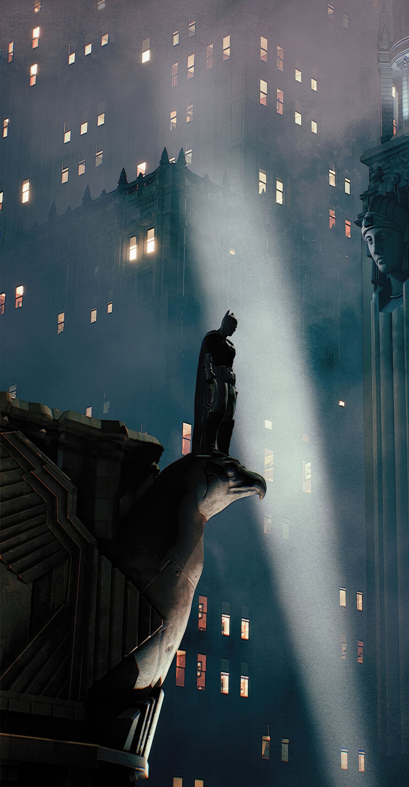 خلفية باتمان حلوه اعلى مدينة بدقة 4K للايفون