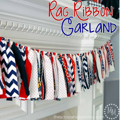 Rag Ribbon Garland from the Scrap Shoppe tutorial blog