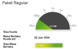 Screenshot cek kuota 3 via website resmi 3