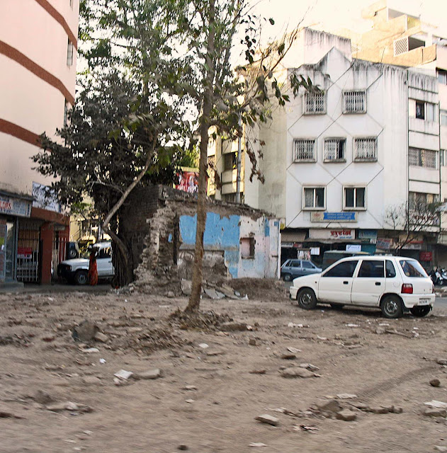 empty plot after building demolished