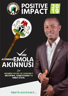 VOTE : Emola Akinnusi for House of Assembly, Okitipupa constituency 2, Ondo State, 2019