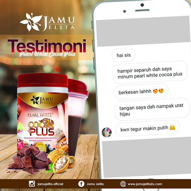 Testimoni Pearl White Cocoa Plus