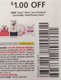  $1/1 Olay Skin Care Product Coupon from "SMARTSOURCE" insert week of 7/28 (EXP:8/24).