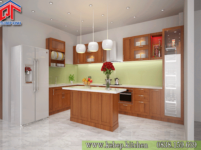 Mẫu tủ bếp cho căn hộ chung cư cao cấp DKB2c