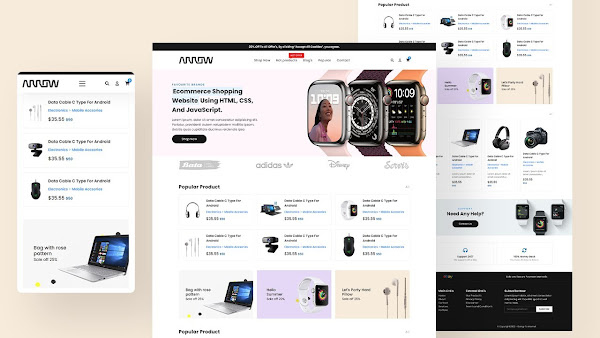 Multi Pages Electronic Store Website Only Using HTML And CSS