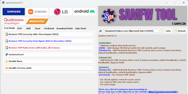 SamFw Tool 4.7.1 - Samsung - Xiaomi - LG - Android - Qualcomm - SPD - MTK