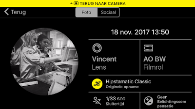Screenshot Hipstamatic-instellingen Vincent + AO BW