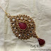 LOVELY HIJAB: Ruby Red and Gold Kundan-Style Hijab Pin