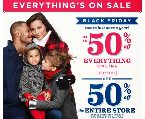 Old Navy Black Friday 50% Off Entire Store + Up to 50% Off Online