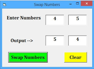 Swapping Two Numbers Using A Function In Vb 6