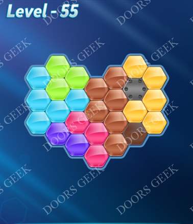 Block! Hexa Puzzle [7 Mania] Level 55 Solution, Cheats, Walkthrough for android, iphone, ipad, ipod