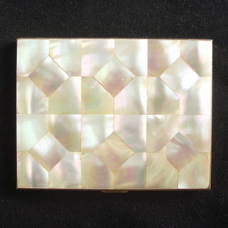 cigarette case mother of pearl vintage compact business card credit ebay