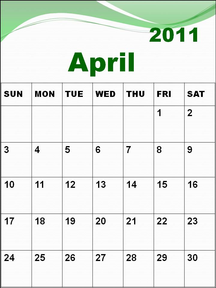 blank 2011 calendar april. april 2011 calendar blank.