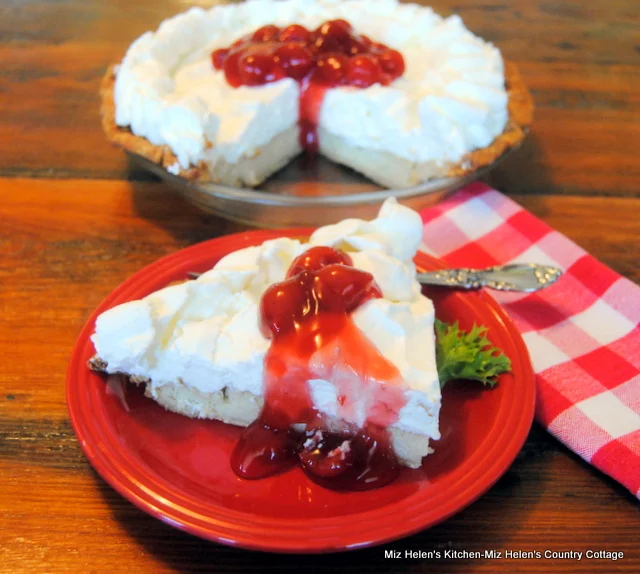 Sour Cream Pie With Cherries & Whipped Cream at Miz Helen's Country Cottage