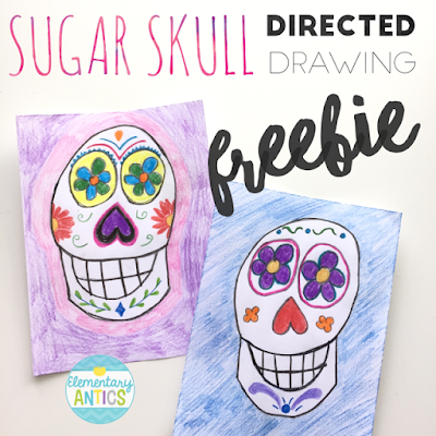 Engage your students with this fun sugar skull directed drawing freebie!