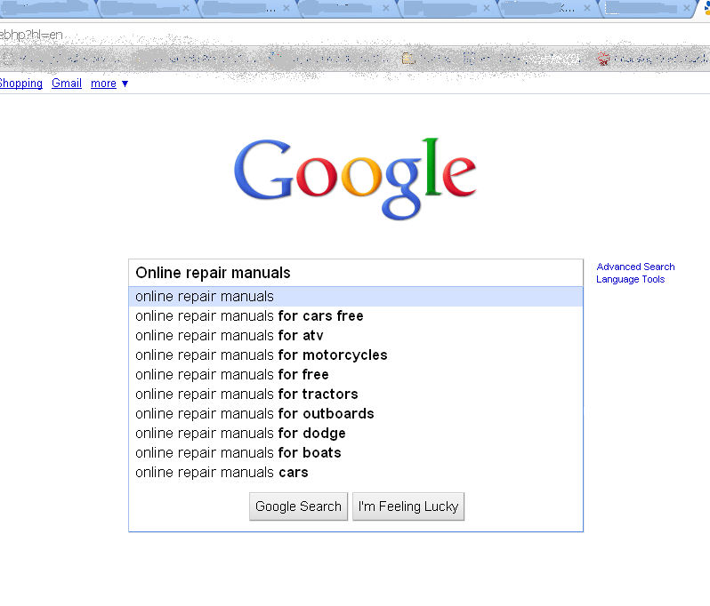 ... Using Online Auto Repair Manuals: Online Repair Manuals: Google Tips