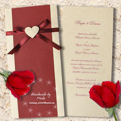 Wedding Invitation with Butterflies Invitatie de nunta cu fluturasi 