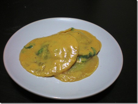 Tiny plate or HUGE ravioli? You decide!