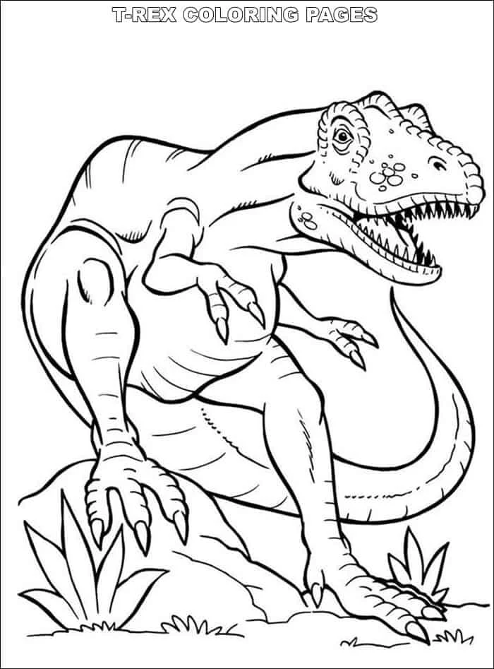 Realistic Dino Coloring Pages Printable T Rex Eating Peaple