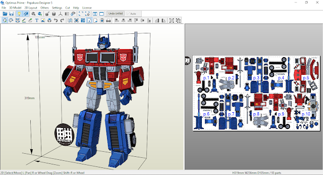 Optimus Prime Paper Model by Eiji