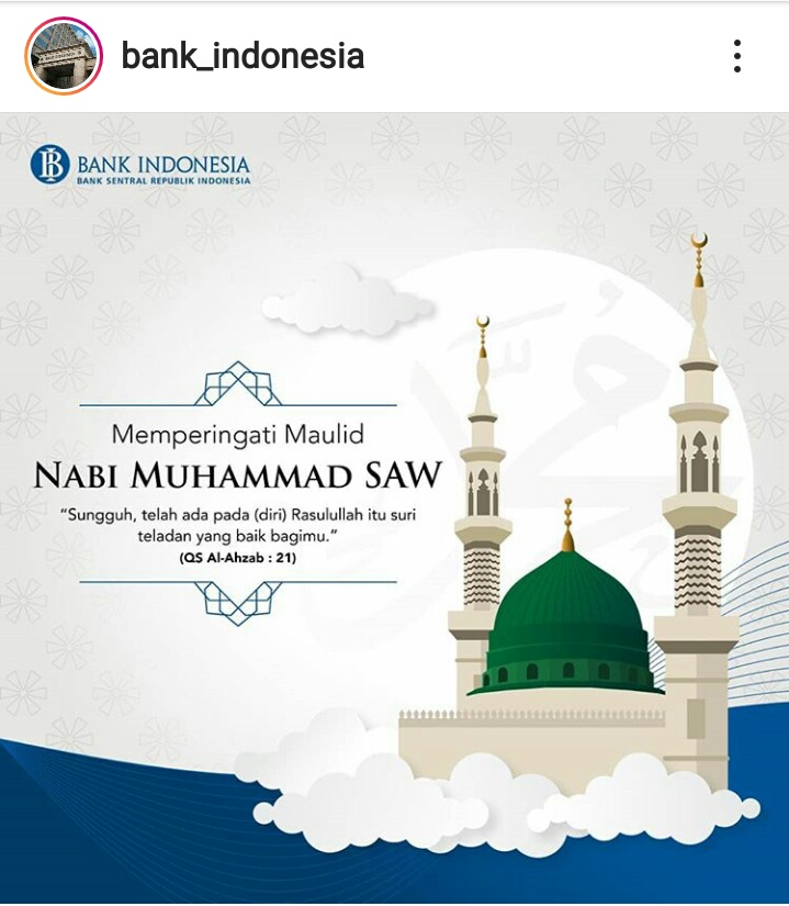 Ucapan Selamat Maulid Nabi Muhammad SAW 2019 dari Bank BI