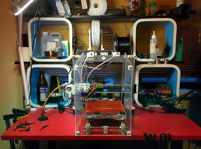 Laserphile Hydra 3D printer on desk