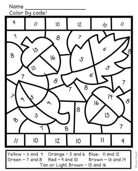Math Coloring Sheets For Fall